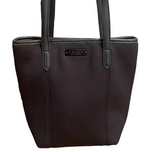 Coach Shoulder Purse Tote Black #6201 Neoprene and Leather Classic